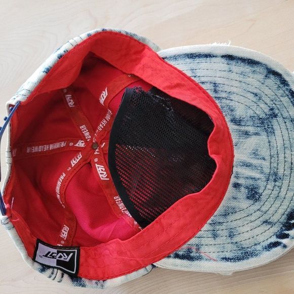 ROST denim hat snap back with distress by design adjustable size - Picture 13 of 14